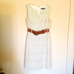 Tan and off white Alex Marie size 4 sleeveless dress.